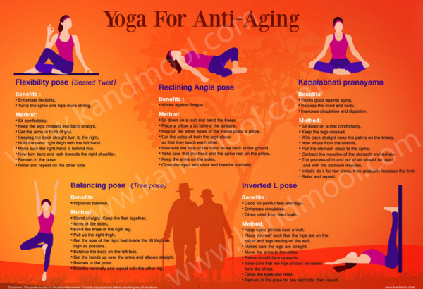 Anti-aging Yoga poses. Elderly woman practicing yoga asana. Healthy  lifestyle. Full body yoga, fitness, aerobic and exercises workout. Flat  cartoon character. Vector illustration 29570926 Vector Art at Vecteezy
